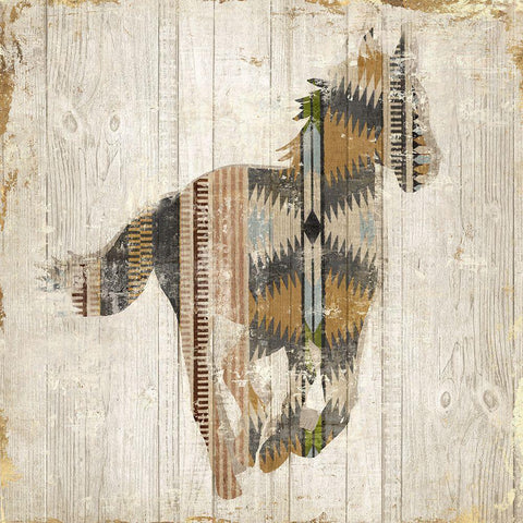 Navaho Horse II  Black Modern Wood Framed Art Print with Double Matting by Jones, Eli