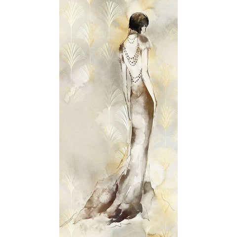Art Deco Woman II  Black Modern Wood Framed Art Print with Double Matting by Jones, Eli