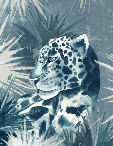 Jungle Leopard  Black Ornate Wood Framed Art Print with Double Matting by Jones, Eli