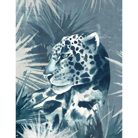 Jungle Leopard  Black Modern Wood Framed Art Print by Jones, Eli