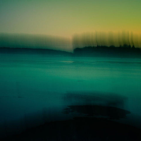 Green Water Black Modern Wood Framed Art Print by Joy, Olivia