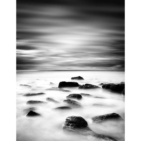 Rocky Rhythm Black Modern Wood Framed Art Print with Double Matting by Maia, Jorge