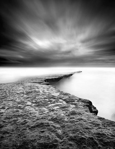 Secret End White Modern Wood Framed Art Print with Double Matting by Maia, Jorge