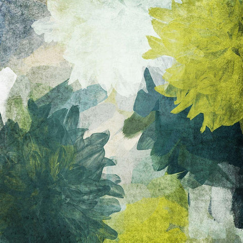 Blue and Green Inspiration II  Black Modern Wood Framed Art Print with Double Matting by Orlov, Irena