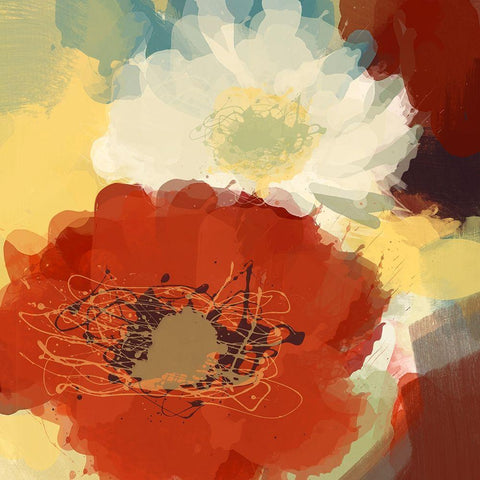 Brighten Up White Modern Wood Framed Art Print by Orlov, Irena