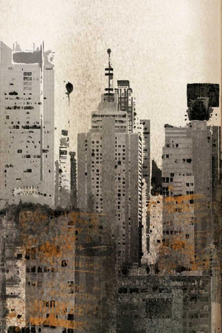 New York Invite Black Ornate Wood Framed Art Print with Double Matting by Orlov, Irena