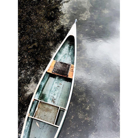 Blue Old Wooden Boat I Black Modern Wood Framed Art Print by Orlov, Irena