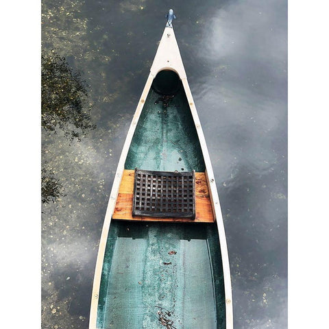 Blue Old Wooden Boat II White Modern Wood Framed Art Print by Orlov, Irena