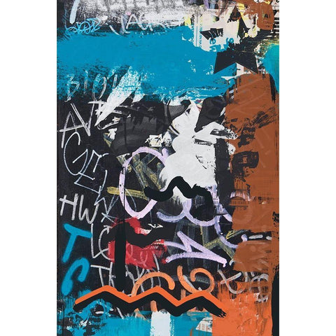 Word On The Street I White Modern Wood Framed Art Print by Orlov, Irena