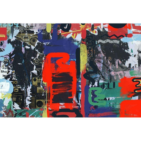 Paint Over It  Black Modern Wood Framed Art Print by Orlov, Irena