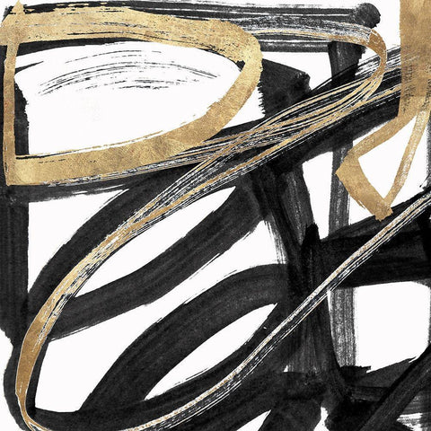 Combination IV Black Modern Wood Framed Art Print with Double Matting by Orlov, Irena