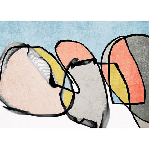 Mid-Century Modern Abstract II Black Modern Wood Framed Art Print by Orlov, Irena