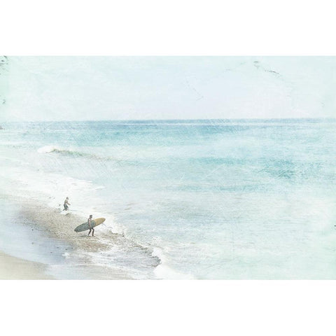 Blue Surfing  White Modern Wood Framed Art Print by Orlov, Irena