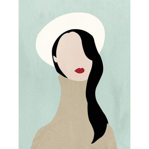 Selfportrait Black Modern Wood Framed Art Print by Sozi