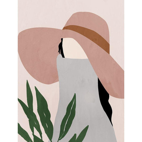 Tiana Black Modern Wood Framed Art Print with Double Matting by Sozi