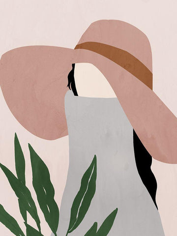 Tiana White Modern Wood Framed Art Print with Double Matting by Sozi