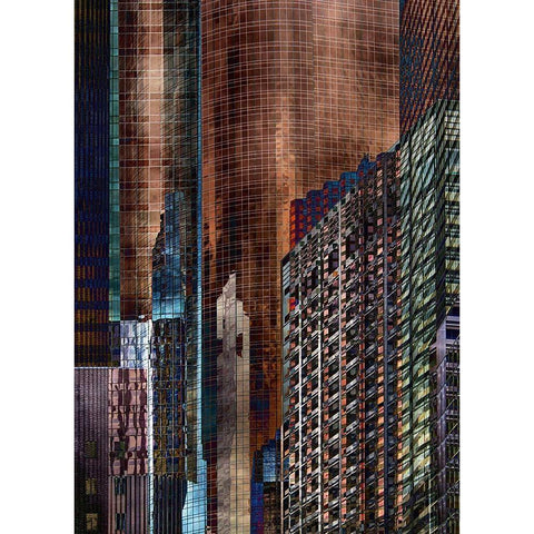 Urban abstract II Gold Ornate Wood Framed Art Print with Double Matting by Labagnara
