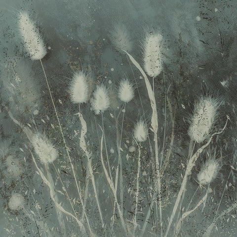 Small grasses White Modern Wood Framed Art Print with Double Matting by Talen