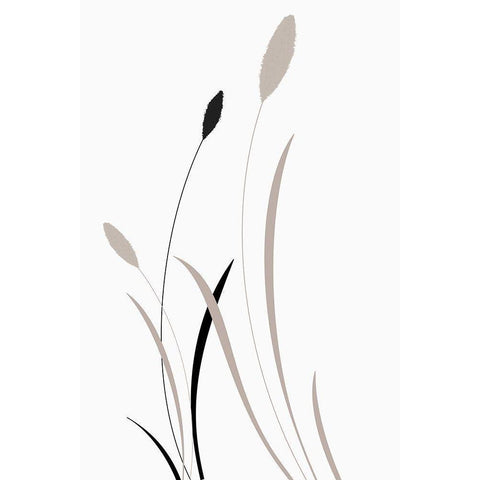 Bunny Grass II Black Modern Wood Framed Art Print with Double Matting by Studio I