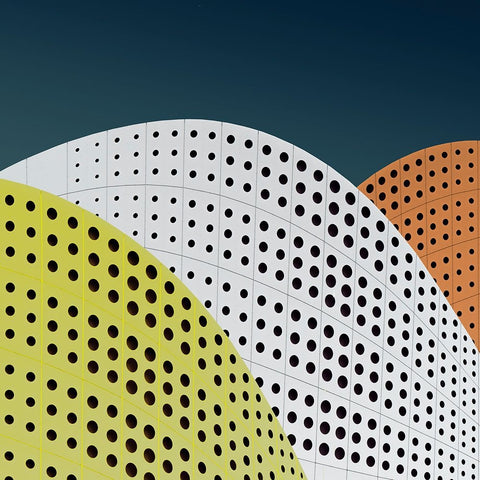 Vangindertael - Perforations White Modern Wood Framed Art Print with Double Matting by Vangindertael