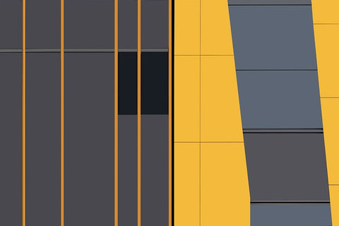 Niezen - Yellow in Abstract Black Ornate Wood Framed Art Print with Double Matting by Niezen