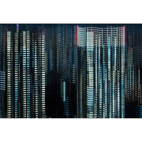 Makoto - Tokyo Layers Black Modern Wood Framed Art Print by Makoto