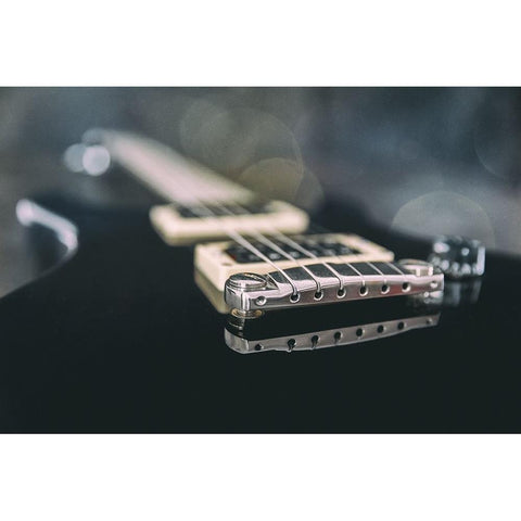 Schwarz - E-Guitar Black Modern Wood Framed Art Print with Double Matting by Schwarz