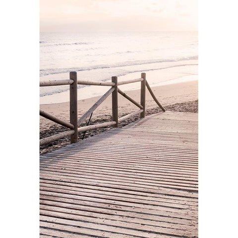 Studio III - Beach 011 Black Modern Wood Framed Art Print with Double Matting by Studio III