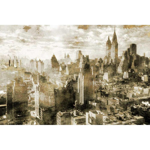 New York Classic Black Modern Wood Framed Art Print with Double Matting by Roozbeh