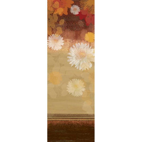 Floating Florals I Black Modern Wood Framed Art Print with Double Matting by PI Studio