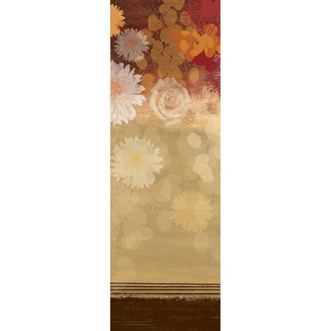 Floating Florals II Black Modern Wood Framed Art Print with Double Matting by PI Studio