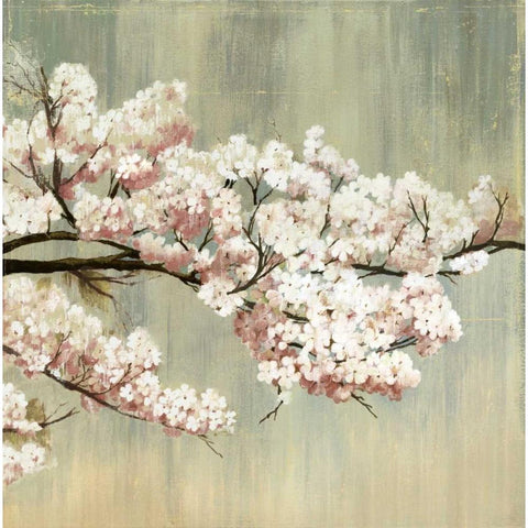 Blossoms White Modern Wood Framed Art Print by PI Studio