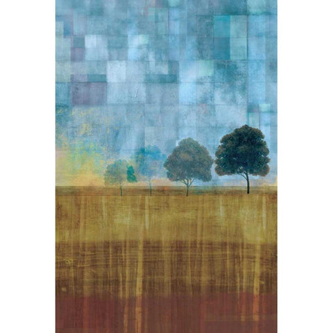 Earth and Sky Black Modern Wood Framed Art Print with Double Matting by PI Studio