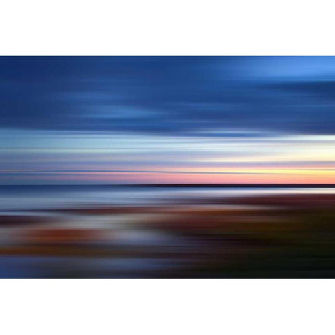 Blue on the Horizon White Modern Wood Framed Art Print by PI Studio