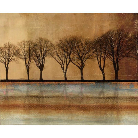 In a Row Black Modern Wood Framed Art Print by PI Studio