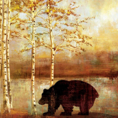 Great Bear White Modern Wood Framed Art Print with Double Matting by PI Studio