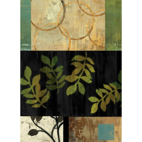 Leaves of Green I Black Modern Wood Framed Art Print with Double Matting by PI Studio