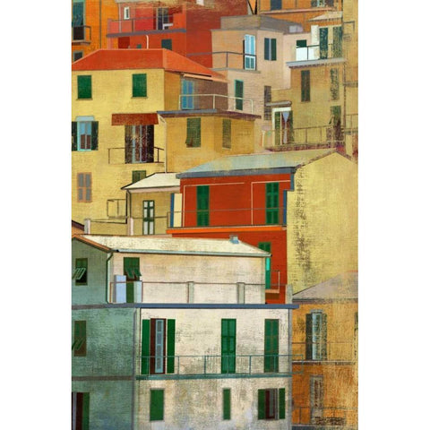 Manarola I White Modern Wood Framed Art Print by PI Studio