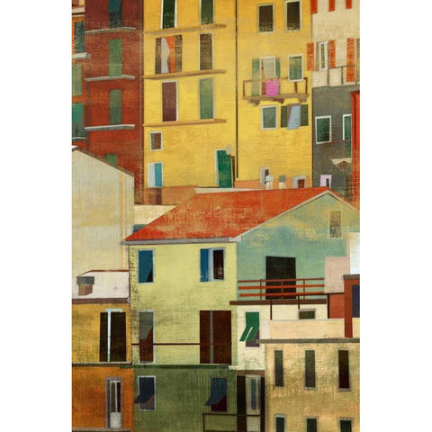 Manarola II White Modern Wood Framed Art Print by PI Studio