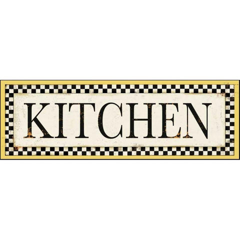 Kitchen Checks Gold Ornate Wood Framed Art Print with Double Matting by PI Studio