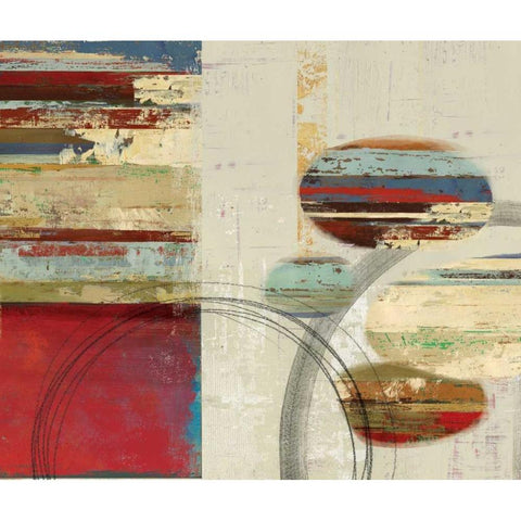 Orbs and Stripes White Modern Wood Framed Art Print by PI Studio