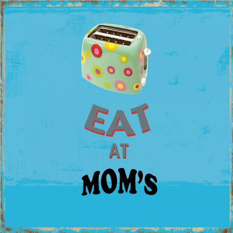 Eat at Moms White Modern Wood Framed Art Print with Double Matting by PI Studio