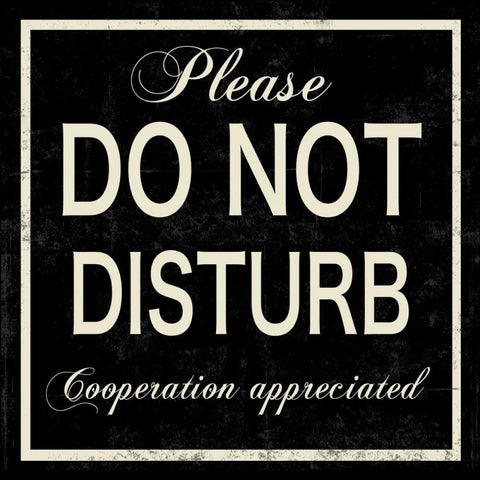 Do Not Disturb Black Ornate Wood Framed Art Print with Double Matting by PI Studio