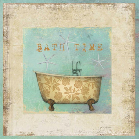 Bath Time Black Modern Wood Framed Art Print with Double Matting by PI Studio