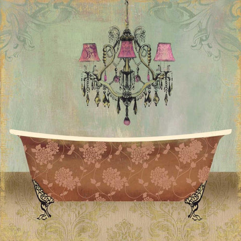 Boudoir Bath I Black Ornate Wood Framed Art Print with Double Matting by PI Studio