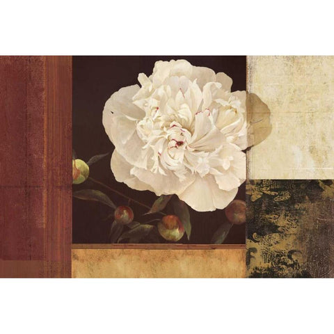 Bronzed Floral White Modern Wood Framed Art Print by PI Studio