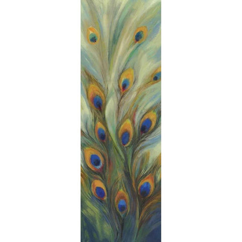 Peacock Tale White Modern Wood Framed Art Print by PI Studio