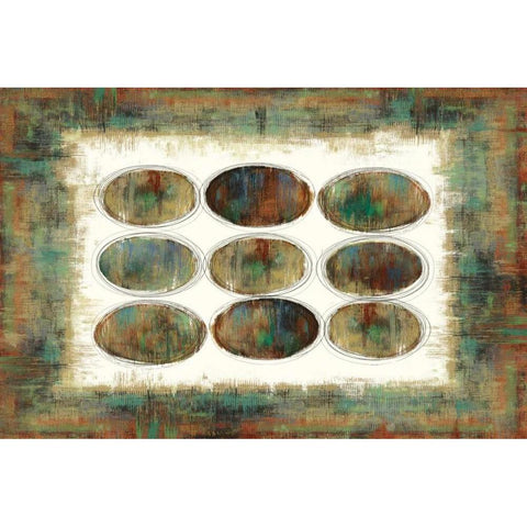 Tribal Pattern Black Modern Wood Framed Art Print with Double Matting by PI Studio