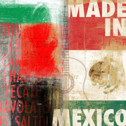 Mexico Black Modern Wood Framed Art Print with Double Matting by PI Studio