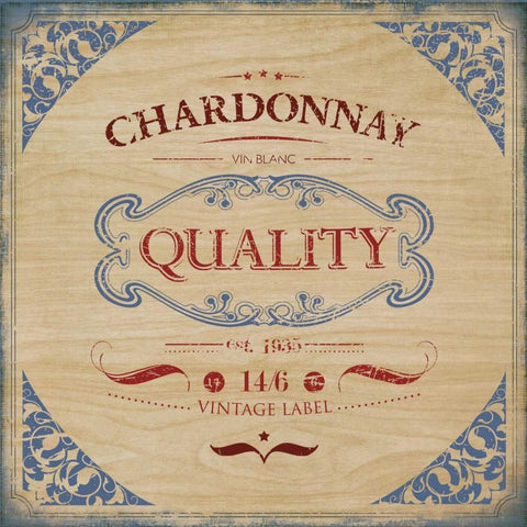 CHARDONNAY Gold Ornate Wood Framed Art Print with Double Matting by PI Studio